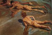 Joaquin Sorolla On the beach kids oil on canvas